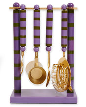 Load image into Gallery viewer, Wisteria Lane Stripe Resin Bar Tool Set
