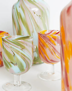 Desert Flower Swirl Cocktail Glass 2p