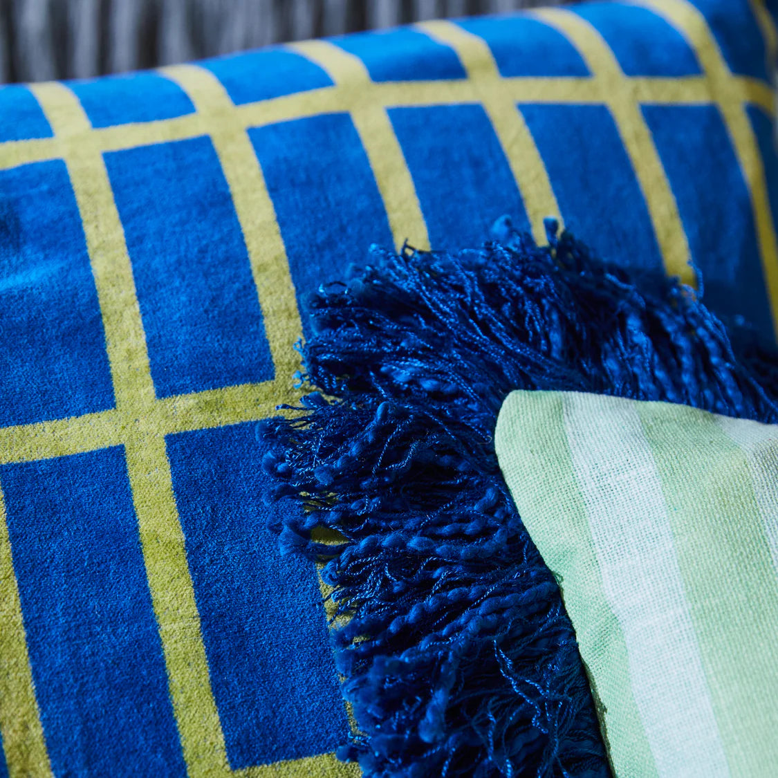 Annette Embroidered Cushion - Jade