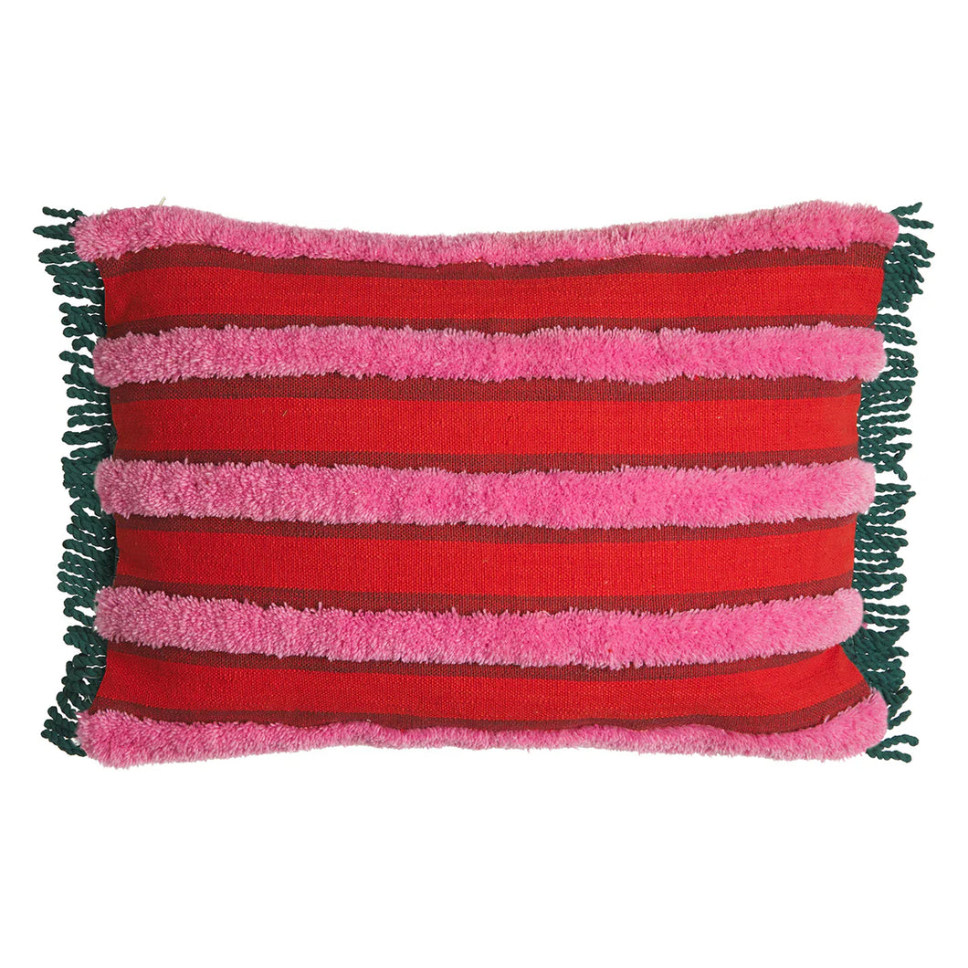 Dumas Tufted Cushion - Scarlet