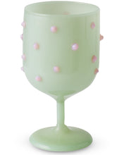 Load image into Gallery viewer, Pistachio Polkadot Wine Glass 2P

