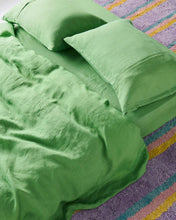 Load image into Gallery viewer, Green Tea Linen Fitted Sheet
