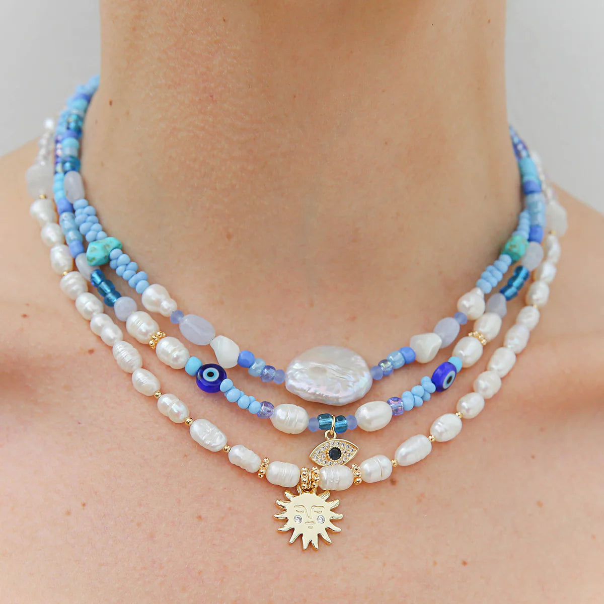 Evil Eye Blue Necklace