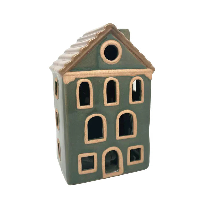 Olive and Tan Tealight House