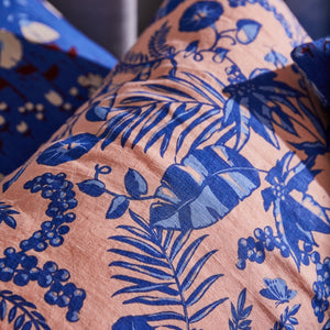 Safia Linen Pillowcases Blue Jay