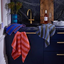 Load image into Gallery viewer, Zelia Stripe Tea Towel Blue Jay

