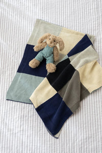 Baby Blanket - Patchwork Blue