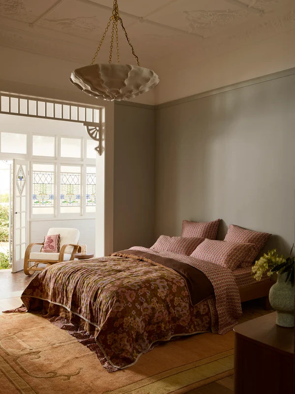 Buttercup Rust Linen Quilt Cover King