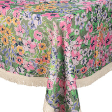 Load image into Gallery viewer, Fringed Tablecloth Petite Blooms
