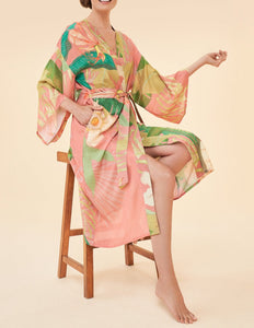 Watercolour Orchids Kimono Gown