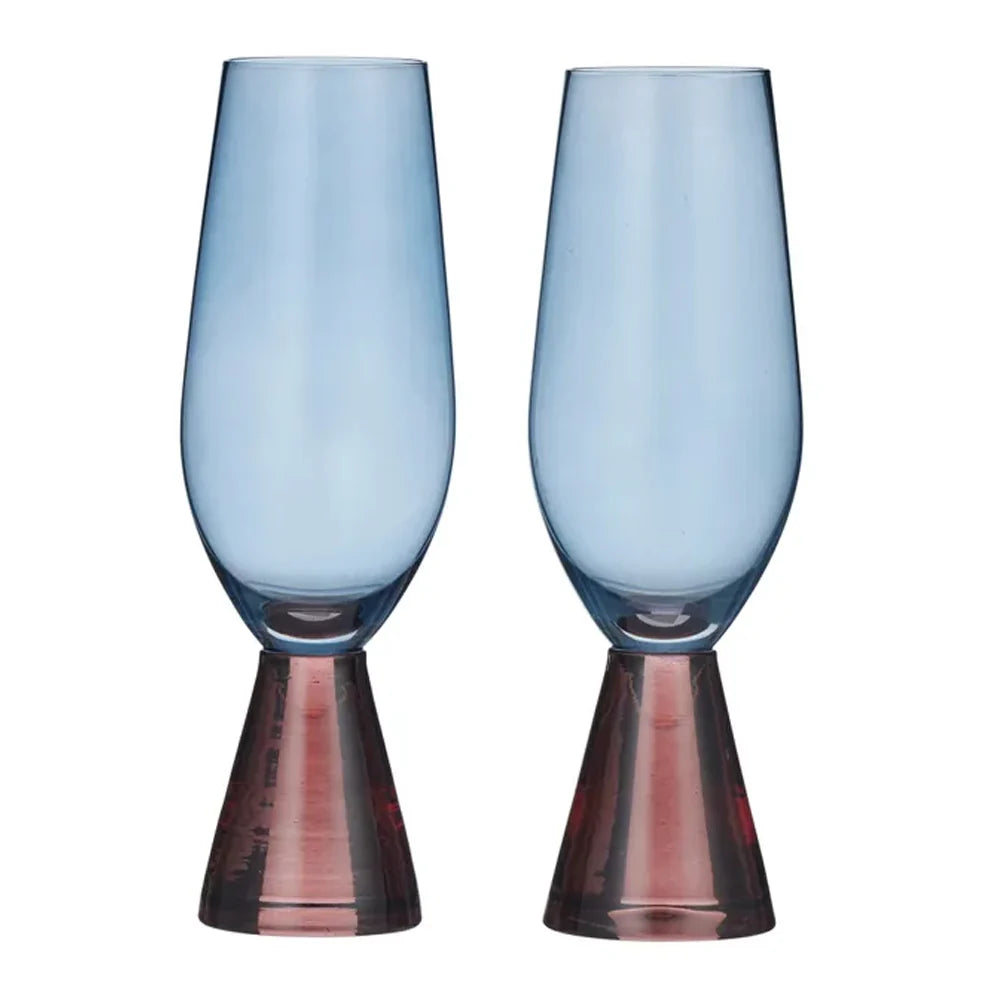 Pyramid Flute Pair - Russet/Bue