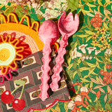 Gisele Salad Servers - Crimson