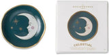 Celestial Ceramic Trinket Dish - Teal Moon