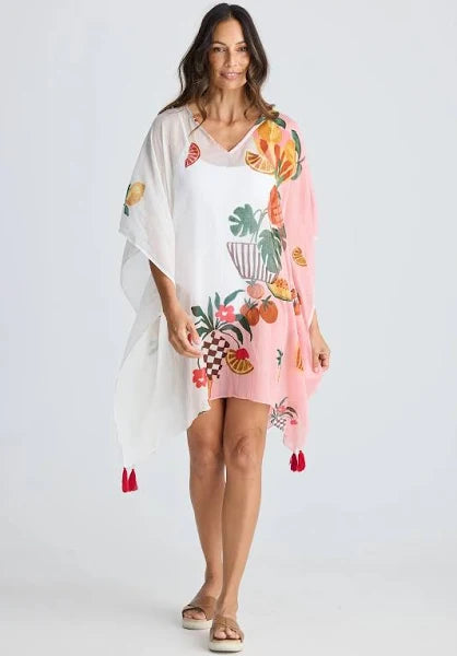 Stella Kaftan Tropical Fruit Print