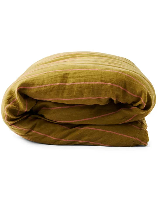 Tapenade Delight Linen Quilt Cover Queen
