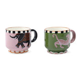 Elephant and Tiger Coffee Mug Set