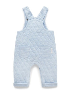 Quilted Overall Soft Blue Melange