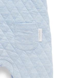 Quilted Overall Soft Blue Melange