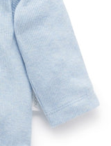 Ribbed Long Sleeve Bodysuit Pale Blue Melange