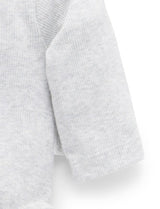 Ribbed Long Sleeve Bodysuit Pale Grey Melange