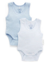 Rib Bodysuit 2 Pack Pale Blue