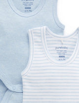 Rib Bodysuit 2 Pack Pale Blue