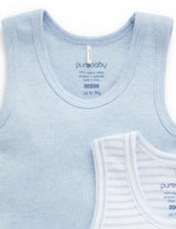 Rib Bodysuit 2 Pack Pale Blue