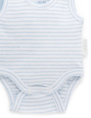 Rib Bodysuit 2 Pack Pale Blue