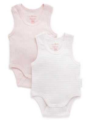 Rib Bodysuit 2 Pack Pale Pink
