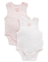 Rib Bodysuit 2 Pack Pale Pink