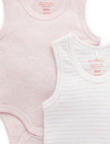 Rib Bodysuit 2 Pack Pale Pink