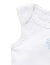 2 Pack Singlet Bodysuit White/Pale Blue