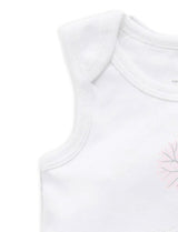 2 Pack Singlet Bodysuit White/Pale Pink Stripe