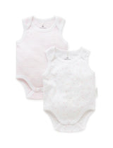 2 Pack Singlet Bodysuit Pale Pink Pack