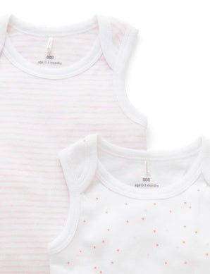 2 Pack Singlet Bodysuit Pale Pink Pack