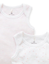 2 Pack Singlet Bodysuit Pale Pink Pack