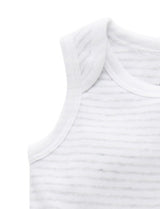 2 Pack Singlet Bodysuit White/Pale Grey Stripe