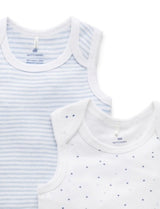 2 Pack Singlet Bodysuit Pale Blue Pack