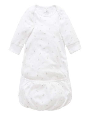 Sleepsuit Pale Grey Leaf w Spot
