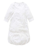 Sleepsuit Pale Grey Leaf w Spot