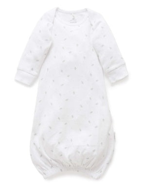 Sleepsuit Pale Grey Leaf w Spot