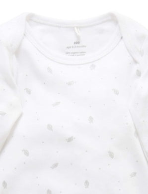 Sleepsuit Pale Grey Leaf w Spot