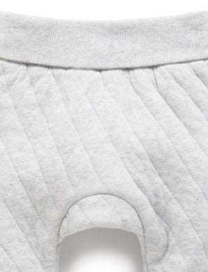 Quilted Pants Pale Grey Melange