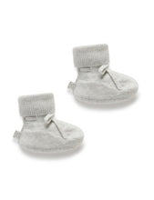 Load image into Gallery viewer, Knitted Booties Pale Grey Melange
