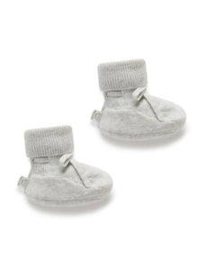 Knitted Booties Pale Grey Melange