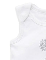 2 Pack Singlet Body Suit White/Pale Grey Stripe