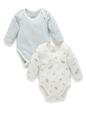 Easy Neck L/S Body Suit 2 Pack Vanilla Eucalyptus
