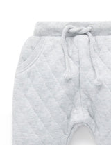 Quilted Track Pants Pale Grey Melange
