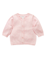 Organic Cotton Basic Cardi Pale Pink Melange