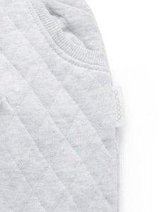 Quilted Track Pants Pale Grey Melange